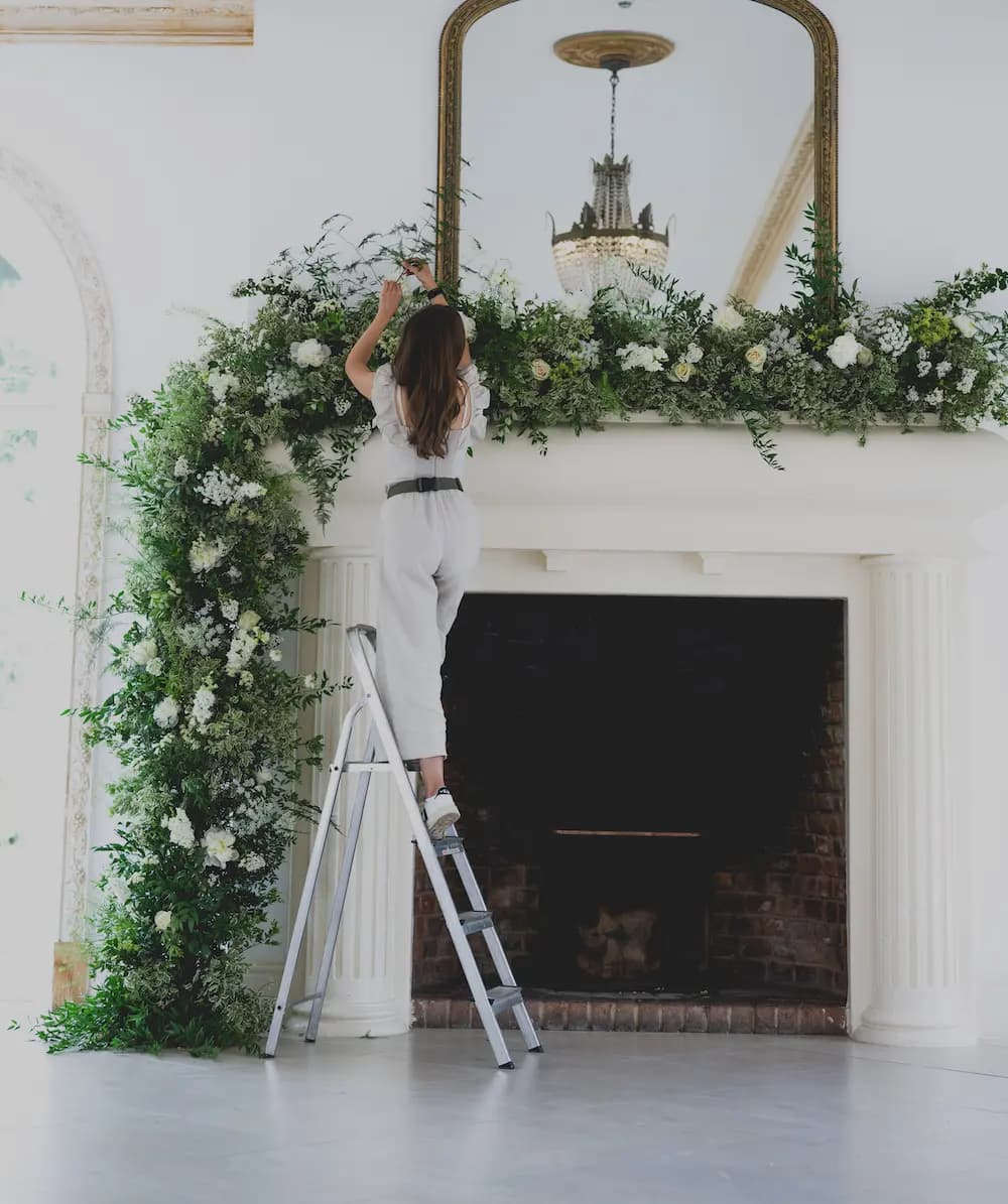 The Sunday Flower Girl doing an installation